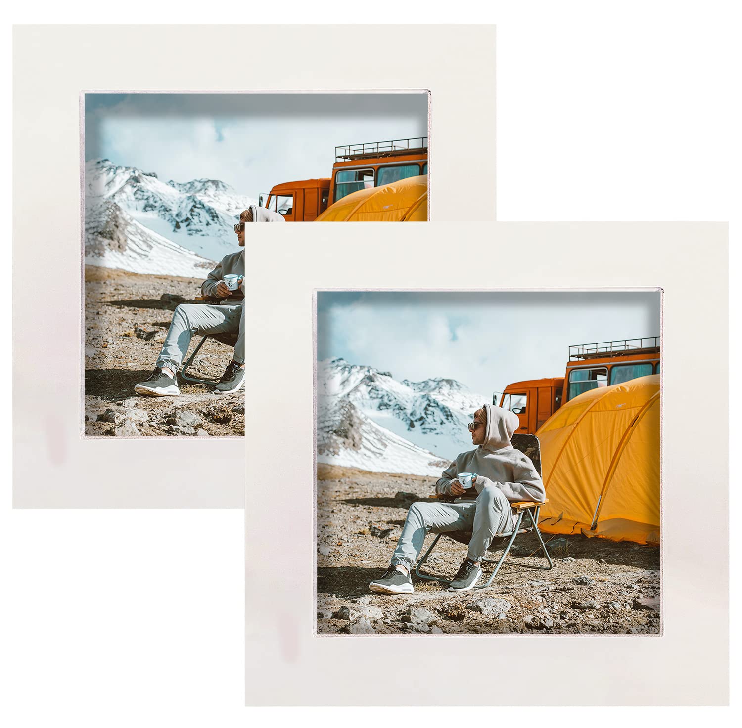 Amazon.com - LEKAIYA 4x4 White Picture Frames Set of 2, Square
